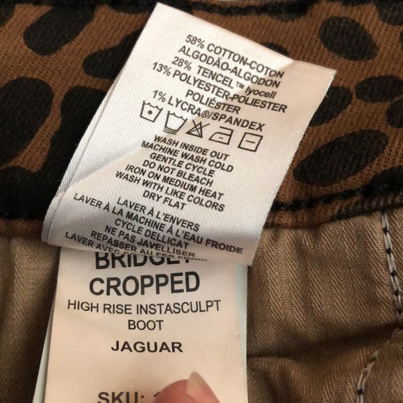 DL1961 Bridgette cropped high rise instasculpt jeans jaguar cheetah print Sz 26 - Picture 12 of 12